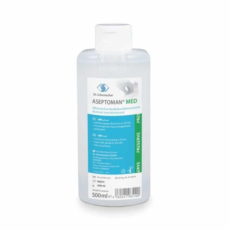 Dr. Schumacher ASEPTOMAN® med Hand Disinfection (500ml bottle) - Front View