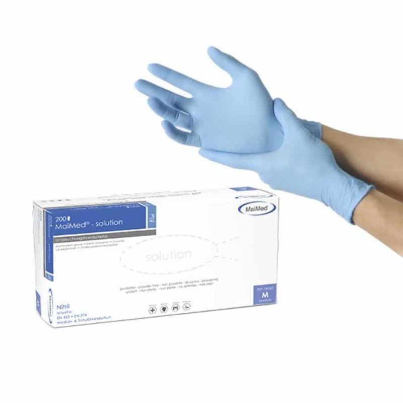 MaiMed® Solution next PF nitrile disposable gloves, blue - 1 pack = 200 pcs.