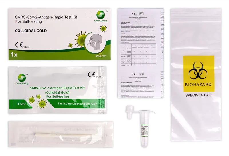 Green Spring SARS-CoV-2 Antigen Rapid Test Kit - Inhalt